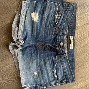 J Brand Blue Distressed Jean Shorts